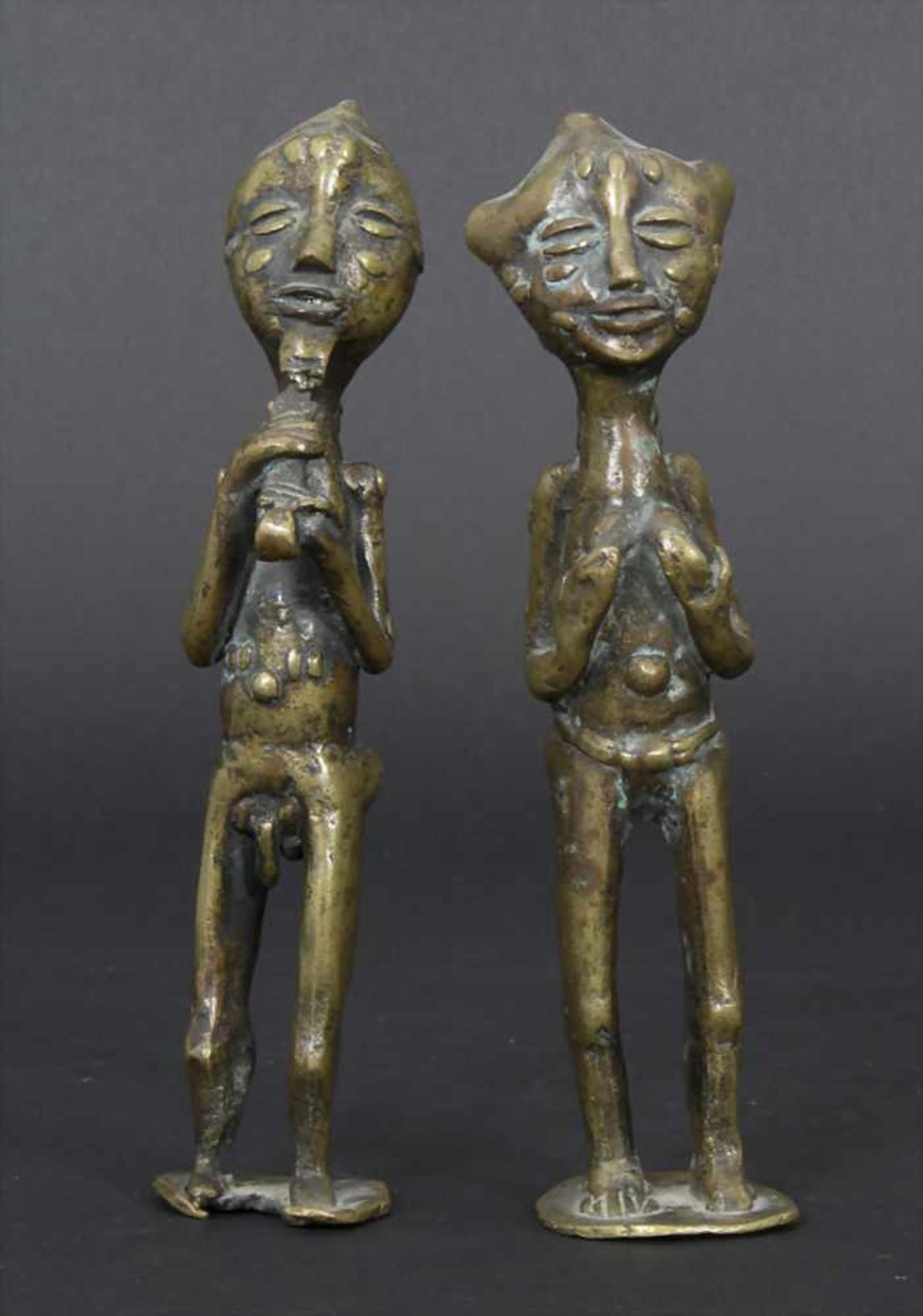 Königspaar, BeninMaterial: Bronze mit alter Patina,Maße:17 cm, Zustand: Gussfehler- - -20.00 %