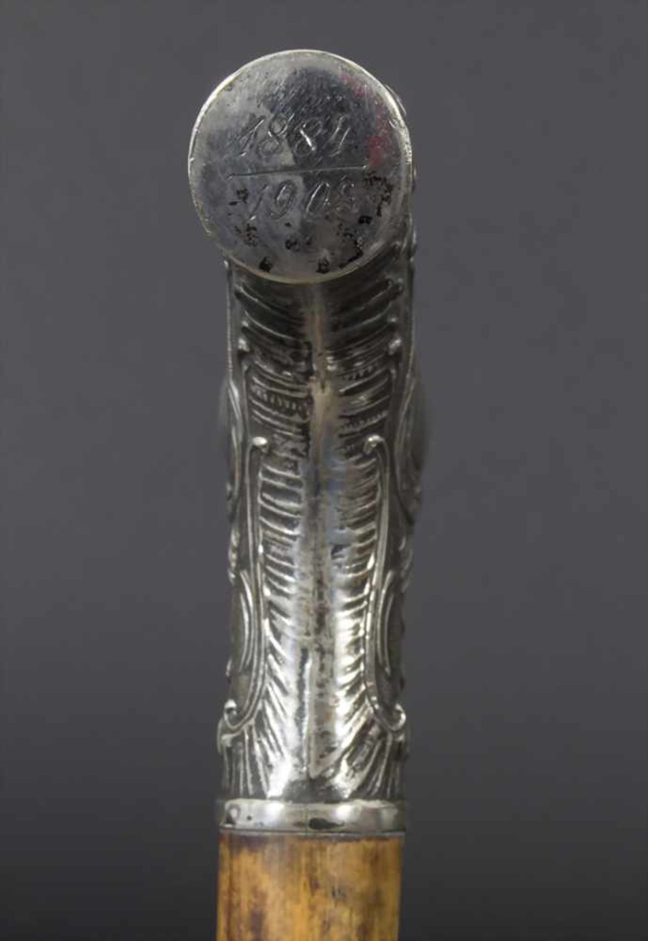 Gehstock mit Silbergriff 'Rocaille' / A silver handle 'Rocaille', Ende 19. Jh.Material: Silber, - Image 3 of 5