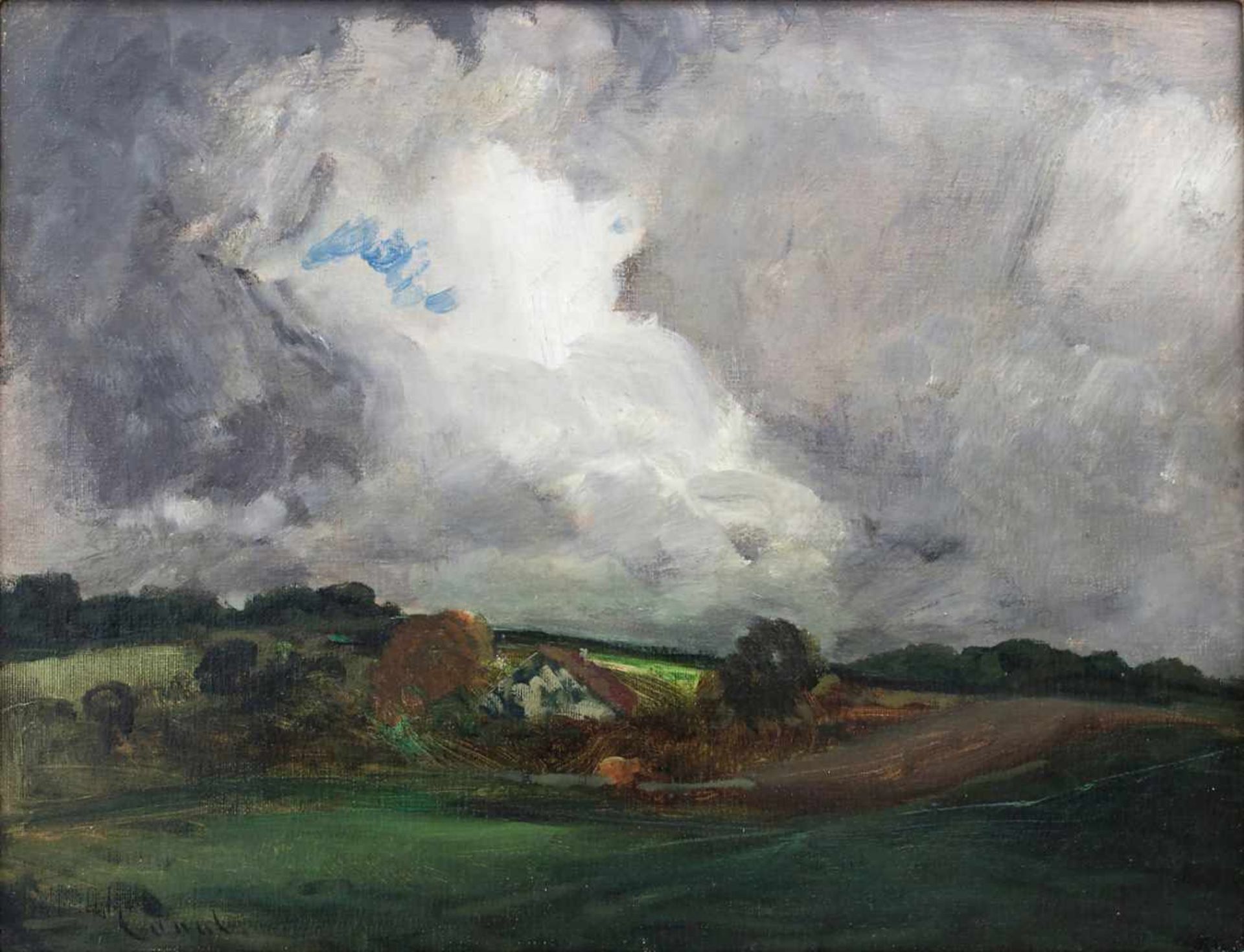 Gilbert von Canal (1849-1927), 'Landschaft mit Gewitterwolken' / 'A landscape with thunderclouds'