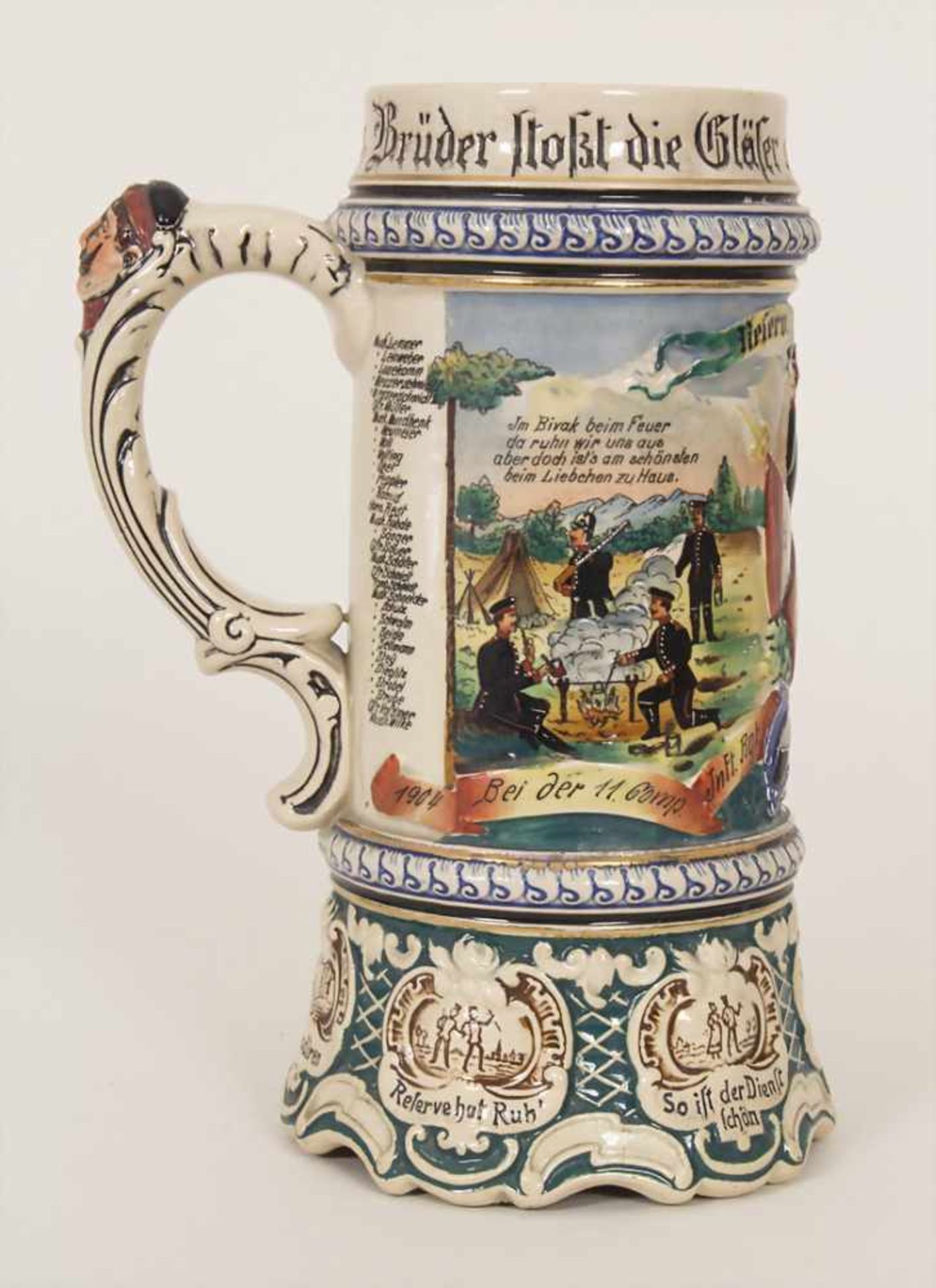 Reservistenkrug / A reservist beer mug, Arolsen, Hessen, 1906Einheit: '11. Comp. Inft. Rgt. von - Image 8 of 21