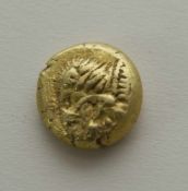 Elektron HekteIonia/ Griechenland ca. 550 v.Chr., Herakleskopf mit Löwenhaube/ Incusum, G. 2,53g,