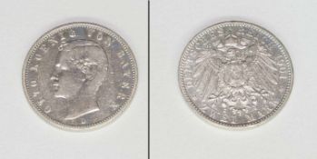 2 MarkBayern 1901 D, Otto, Silber, vzgl.