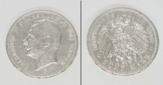 5 MarkBaden 1908, Friedrich II., Silber, vzgl.