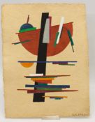 B.Alepkow(russischer Konstruktivist des 20. Jh.)Suprematistische CompositionGauache/ Bütten, 38 x 28