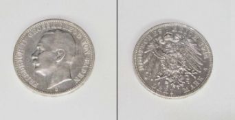 3 MarkBaden 1914 G, Friedrich II., Silber, vzgl.