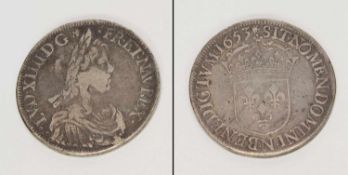 1 EcuFrankreich 1653, Ludwig XIV. (Sonnenkönig), Silber, G. 27,09g