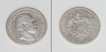 5 MarkPreussen 1875 B, Wilhelm, Silber, s