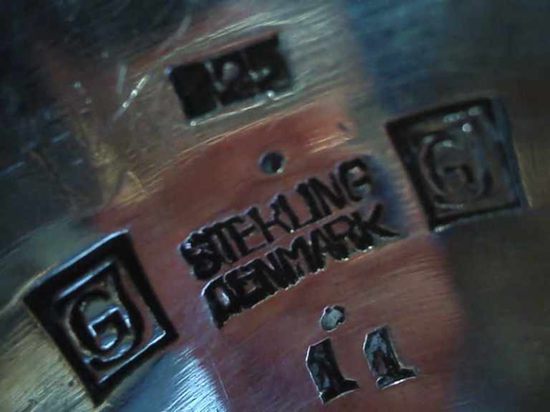 DamenringDänemark, 925er Sterlingsilber, 8 g, Entwurf Georg Jensen No. 11, ovaler Ringkopf mit - Image 2 of 2