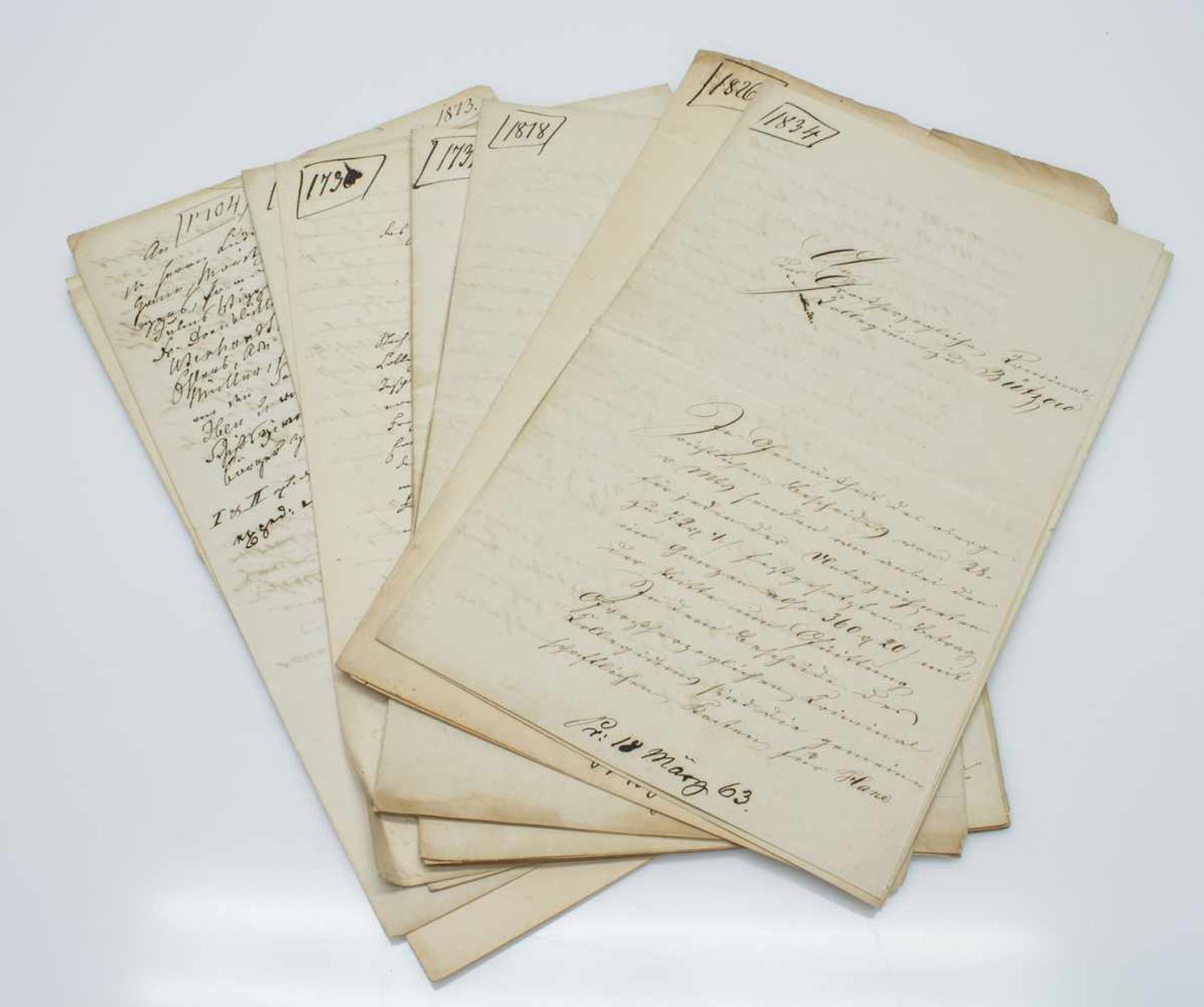 Posten DokumenteKriminalkollegium Bützow um 1860er Jahre, mit Unterschriften von Moritz Wiggers,