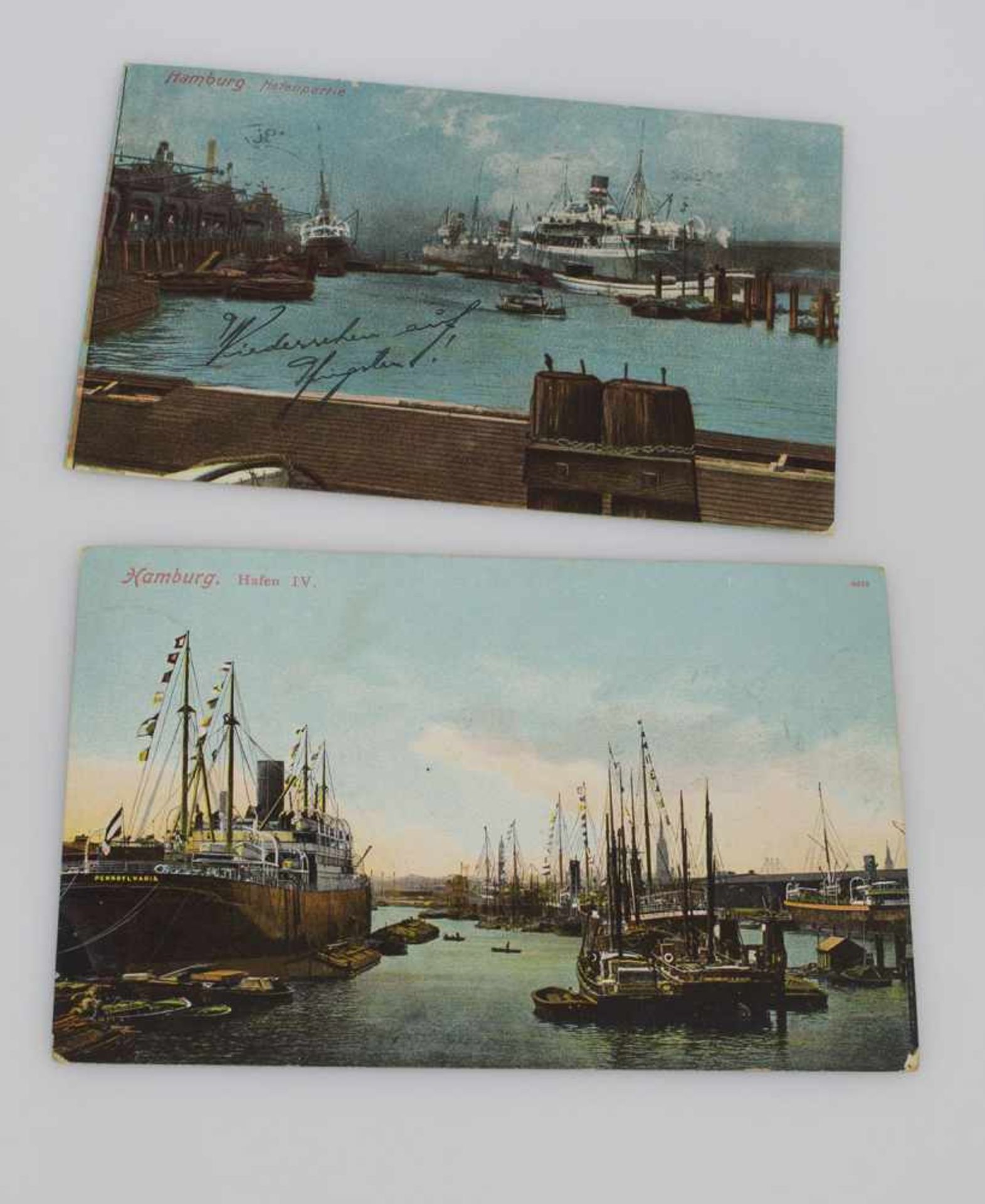 2 AnsichtskartenHamburg um 1914, Hamburg Hafen IV/ Hamburg Hafenpartie