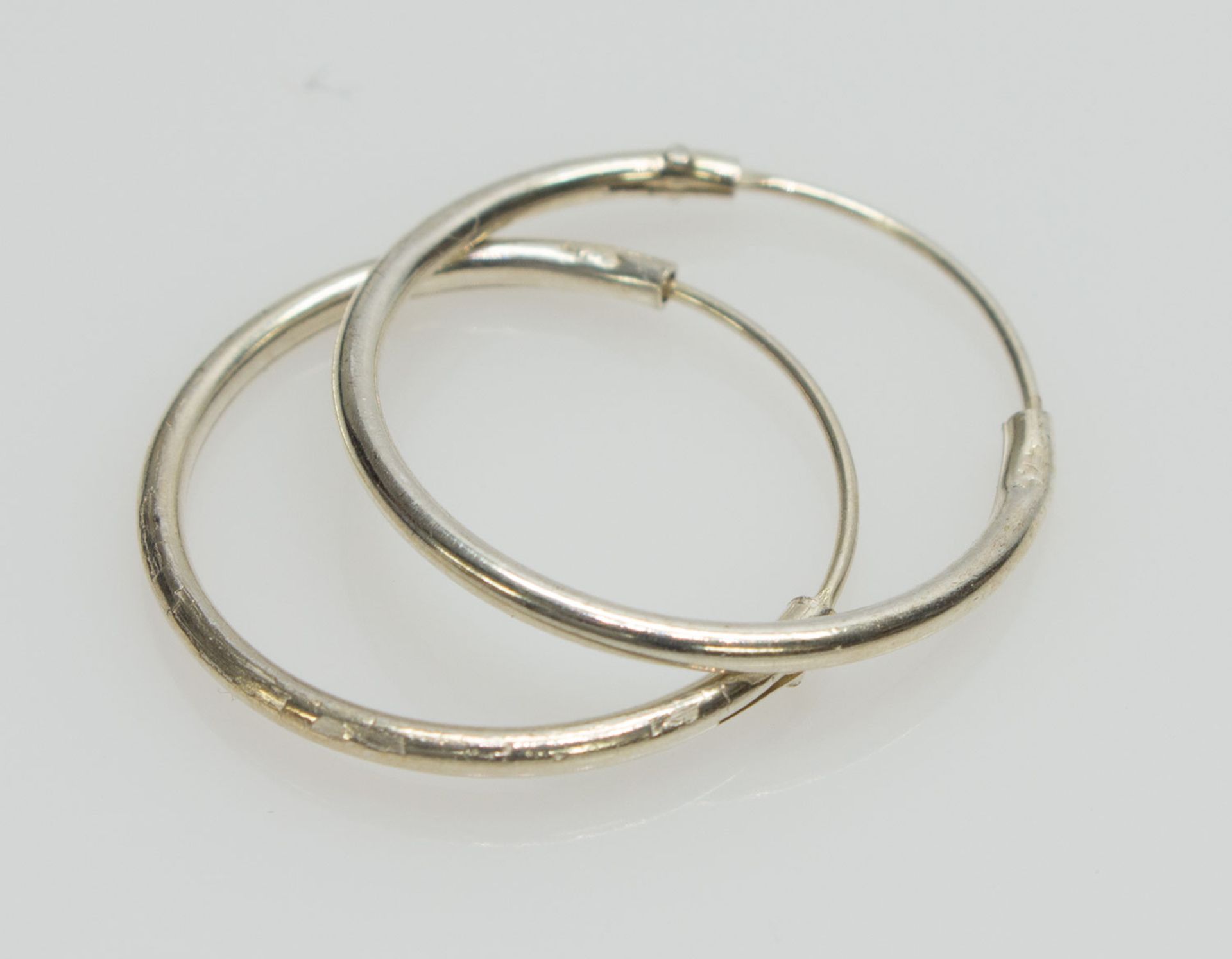 Ohrringe925er Silber, 0,6 g, Creolen mit Steckverschluß, D. 15 mm