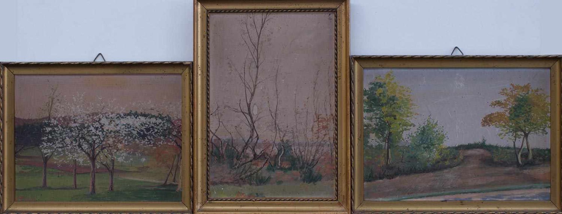 Unleserlich(Landschaftsmaler d. 1. Hälfte d. 20. Jh.)3 FrühlingslandschaftenGouache, ca. 16 x 23 cm,