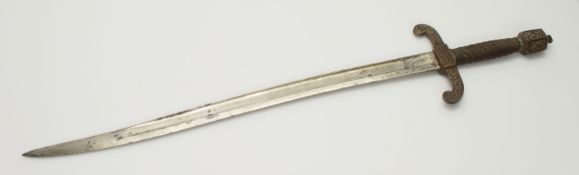 SchwertYatagan Klinge M 1842, mit Punzierung u. Schriftzug auf dem Klingenrücken, gegossenes