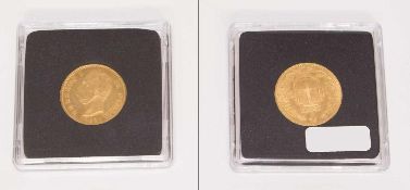 20 LireItalien 1882, Umberto I., Gold, ss