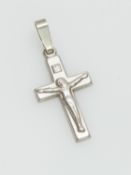 Kettenanhänger925er Silber, 2,1 g, Kreuz mit halbplastischem Jesus, L. 3 cm