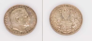 MedailleWeimarer Republik 1927, Paul von Hindenburg, Entwurf Karl Götz, Silber, PP