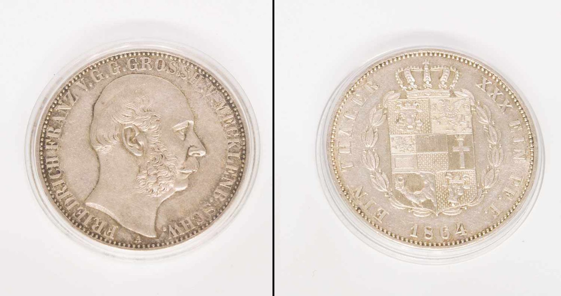 1 TalerMecklenburg Schwerin 1864, Friedrich Franz II., Silber, vzgl.