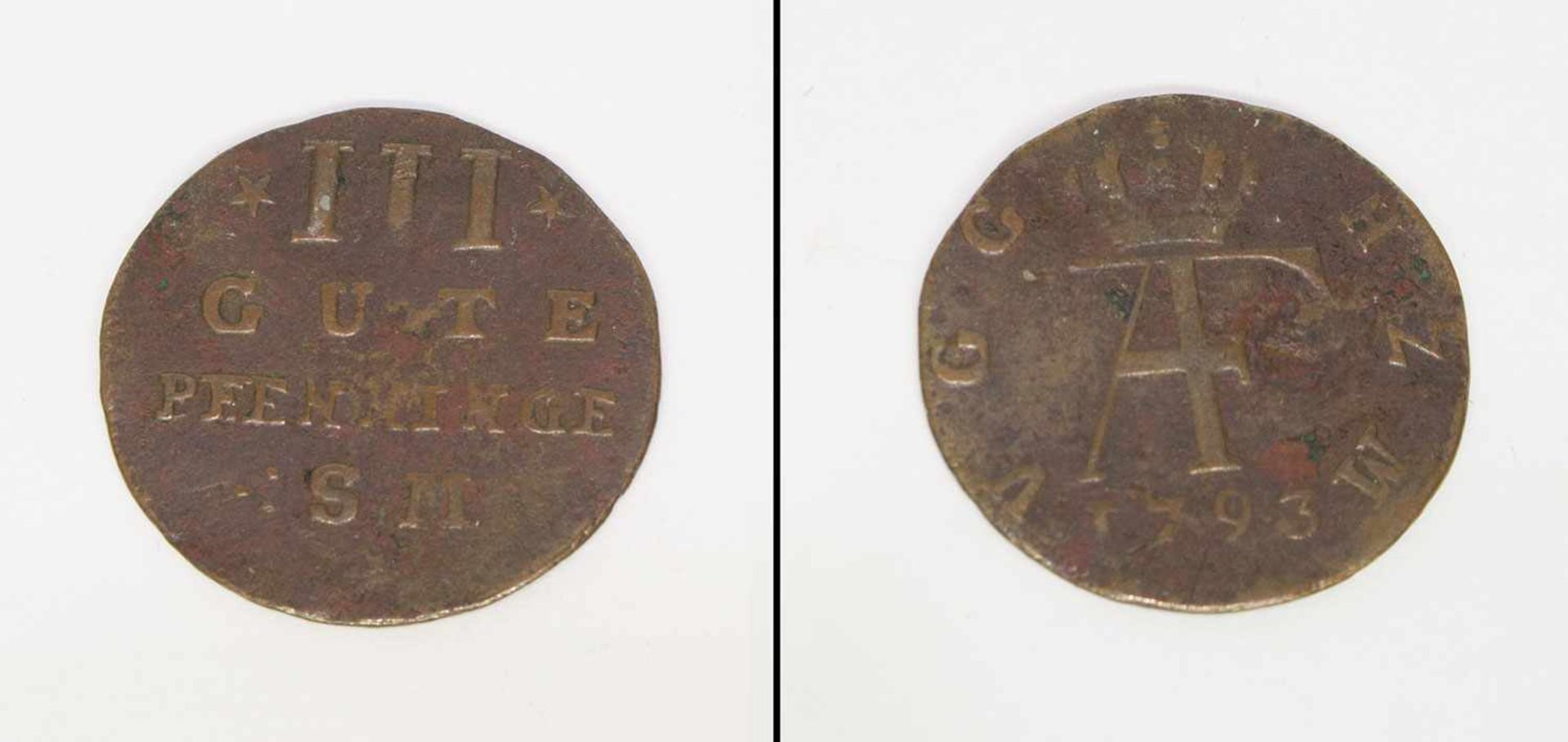 3 PfennigeMecklenburg Strelitz 1793, Adolf Friedrich, ss