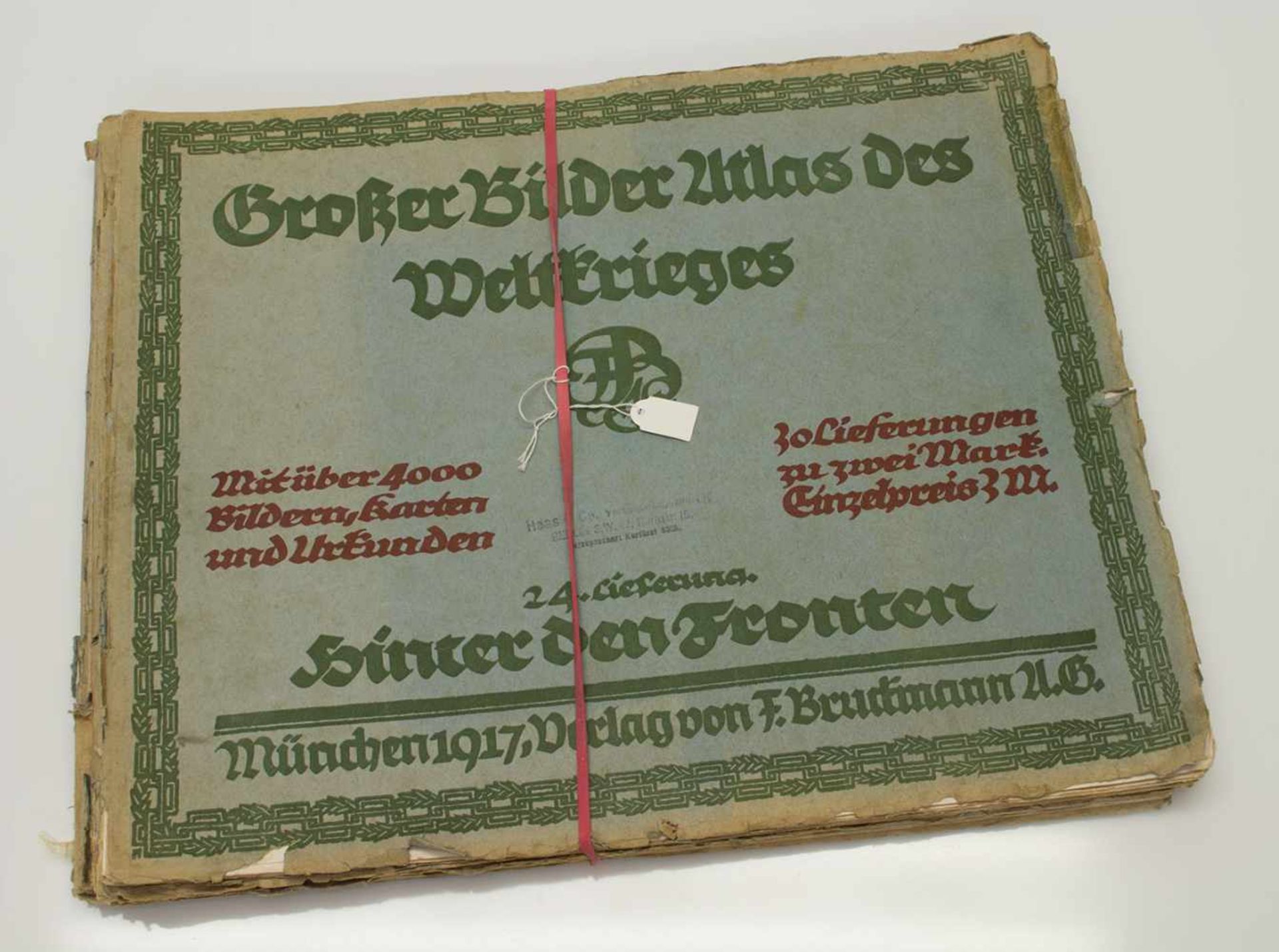HerausgeberGrosser Bilder Atlas des Weltkrieges Bruckmann Verlag 1915-17, 5 Ausgaben mit zahlreichen