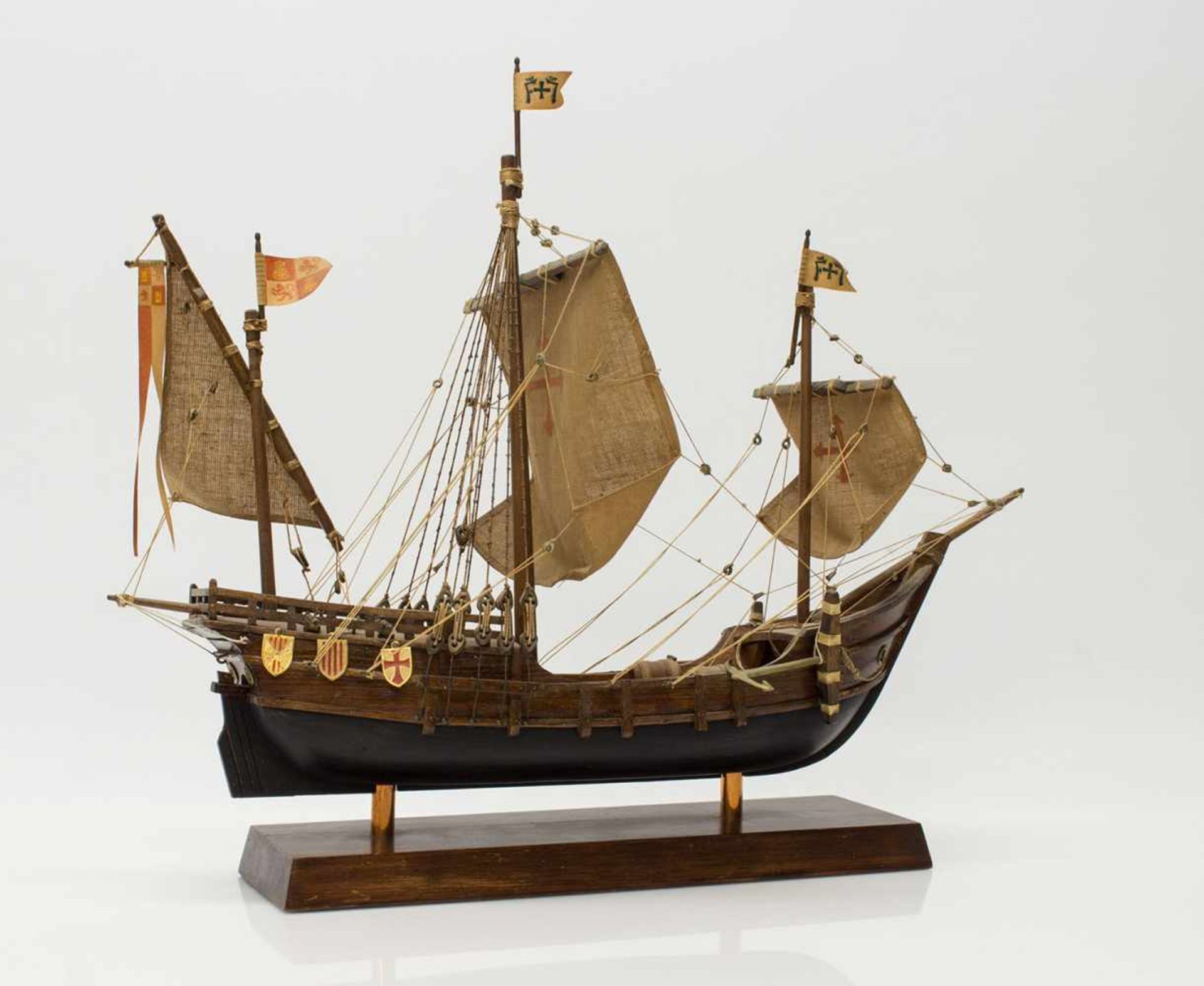 SchiffsmodellCarabela „Pinta“ (1492), qualitätsvolles Schiffsmodell, mit originalgetreuer