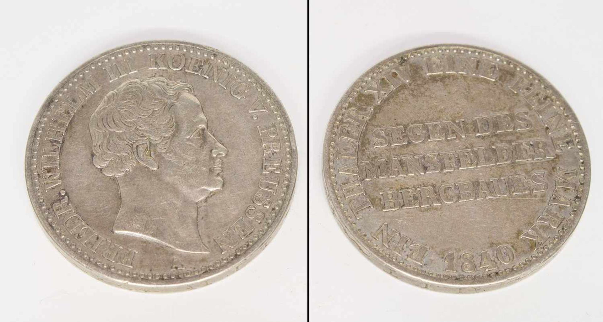 1 TalerPreussen 1840, Friedrich Wilhelm III., Silber, ss