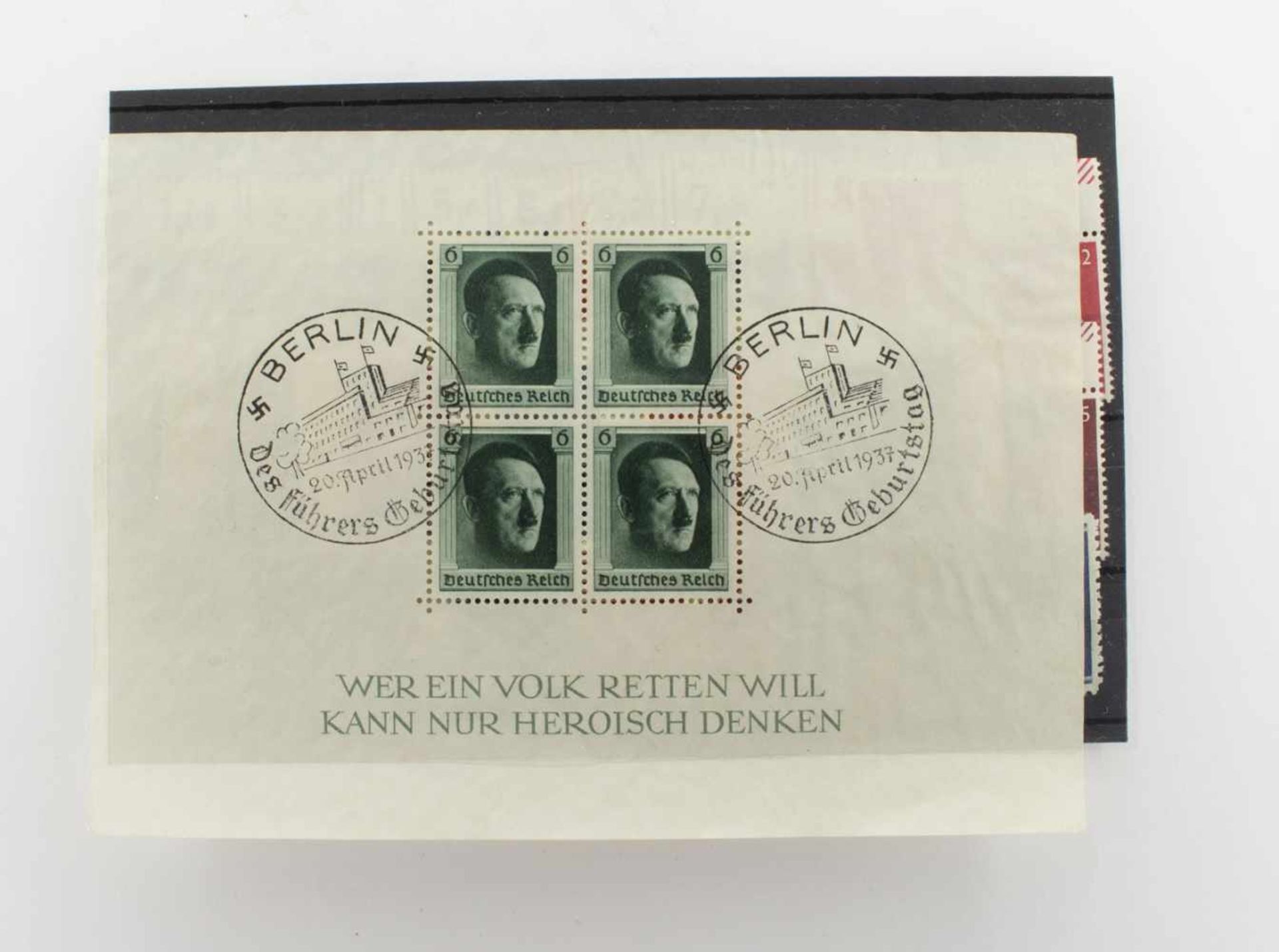 Briefmarken III. ReichBlöcke 7 u. 8, sowie 21 Werte - Image 2 of 3