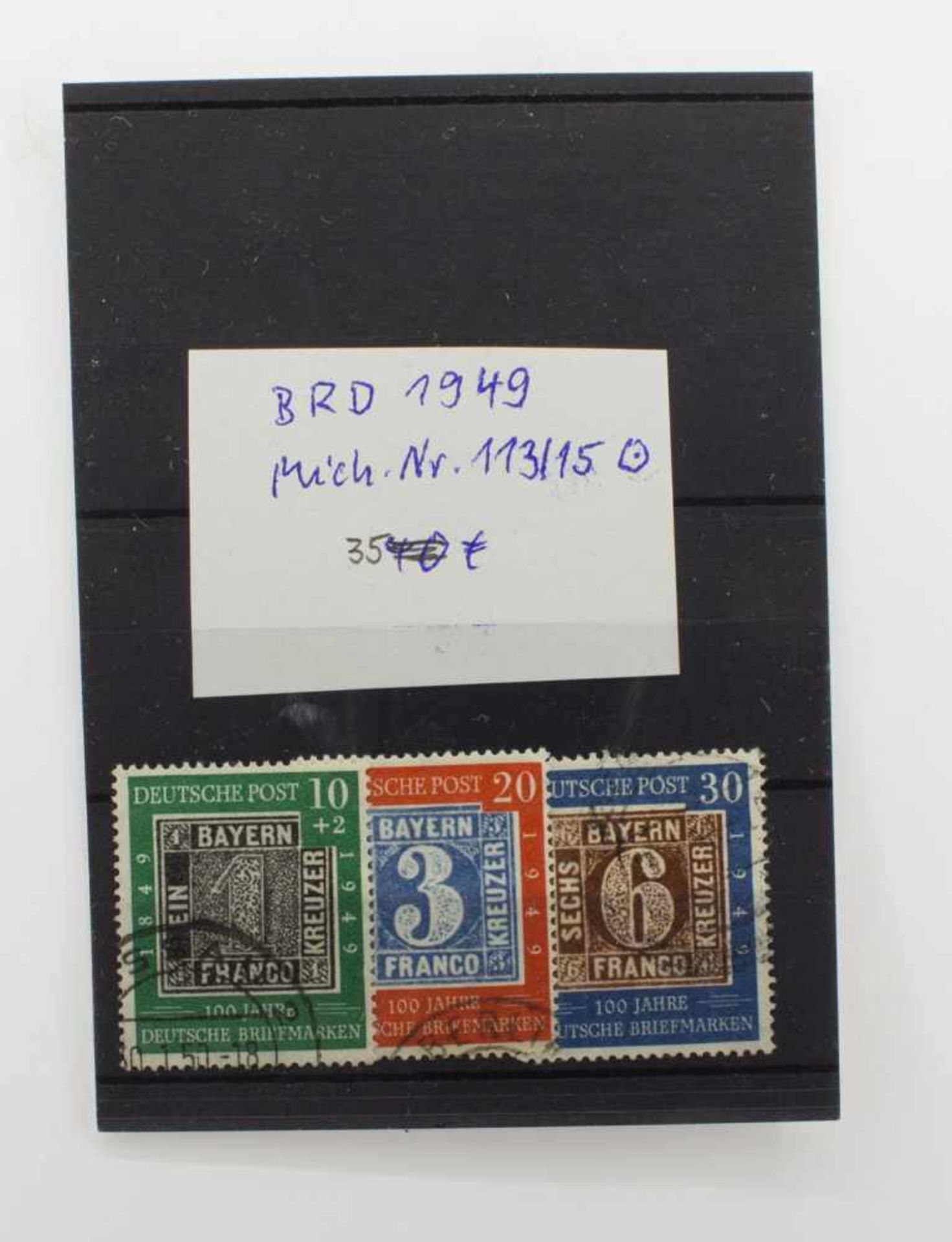 Briefmarken BRD1949, Mi., 113-115, gestempelt