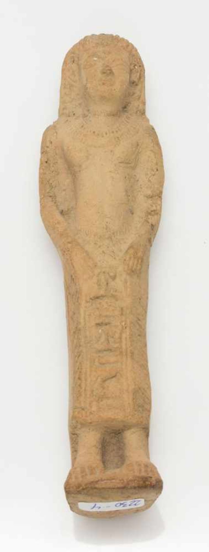 Tonfigurum 1910, Nachbildung einer ägyptischen Pharaonensculptur, Ton, gebrannt, H. 16,5 cm