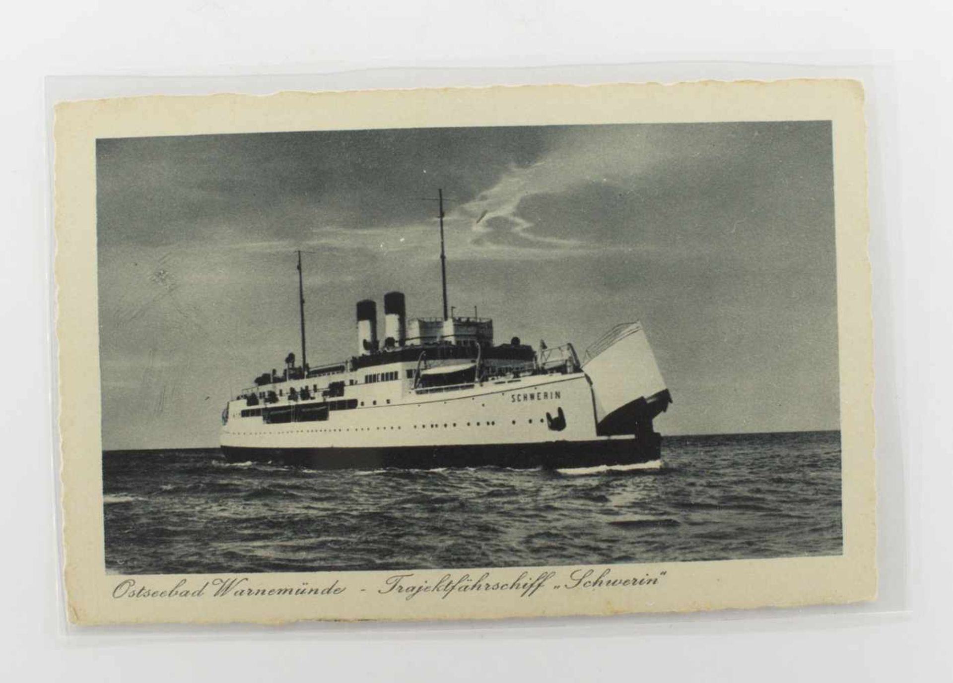 AnsichtskarteWarnemünde Fährschiff Schwerin, um 1930