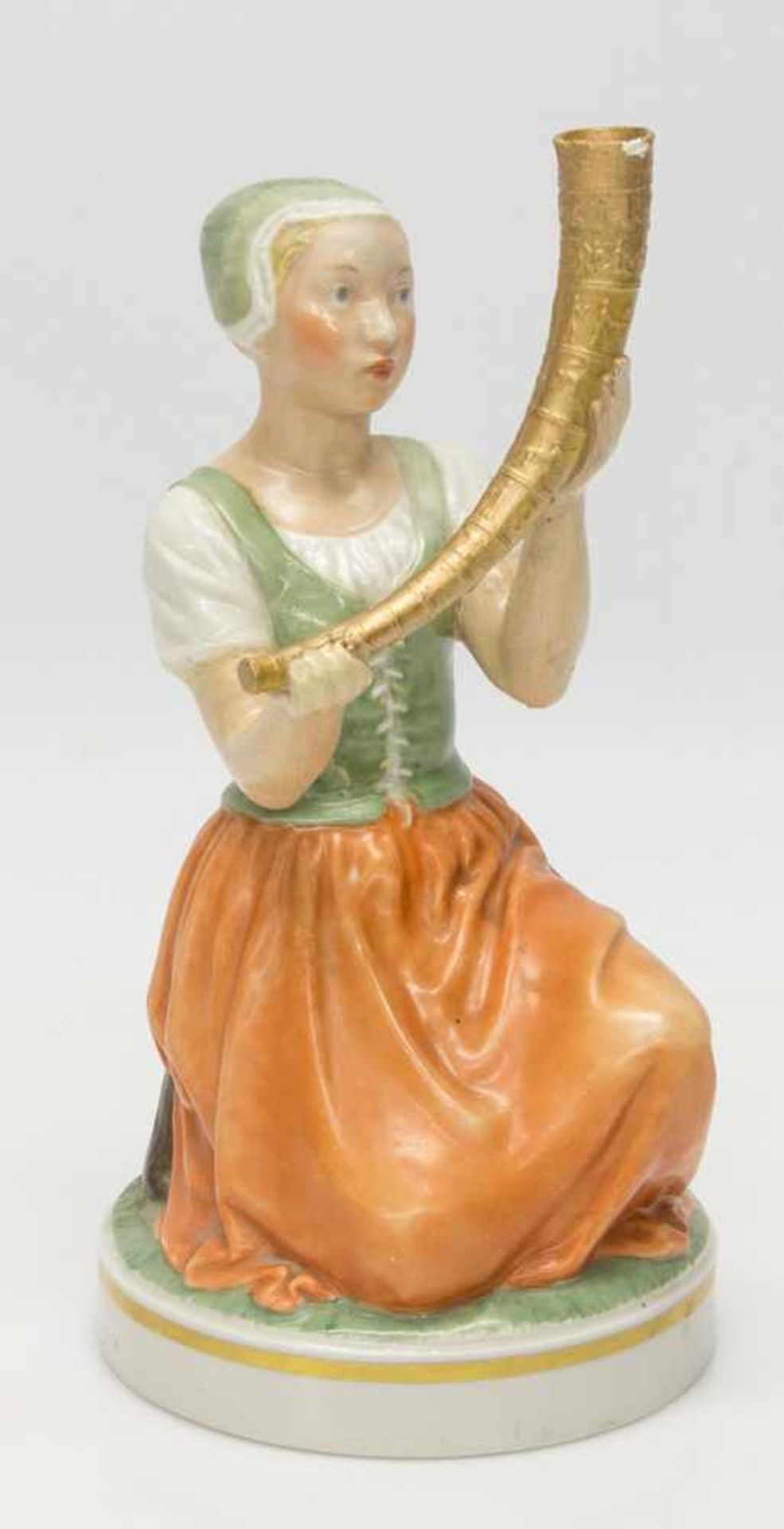 Porzellanfigur„Kristine Svendsdatter“ (K.S. fand 1639 in Gallehus das 1. Goldene Horn),