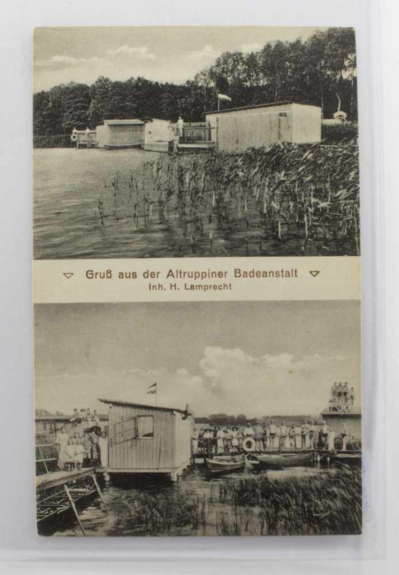 AnsichtskarteAltruppiner Badeanstalt 1916, gelaufen