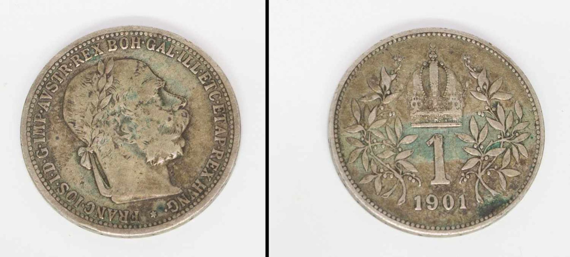 1 KroneÖsterreich 1901, Franz Joseph, Silber, ss