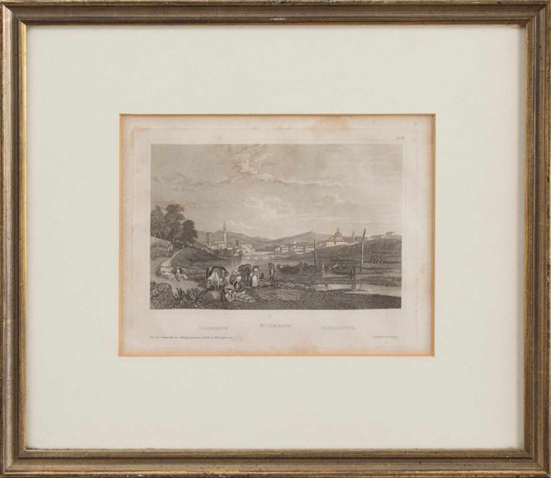 Unbekannt(Stahlstecher des 19. Jh.)FlorenzStahlstich um 1850, 10 x 14,5 cm, gerahmt, verlegt in d.