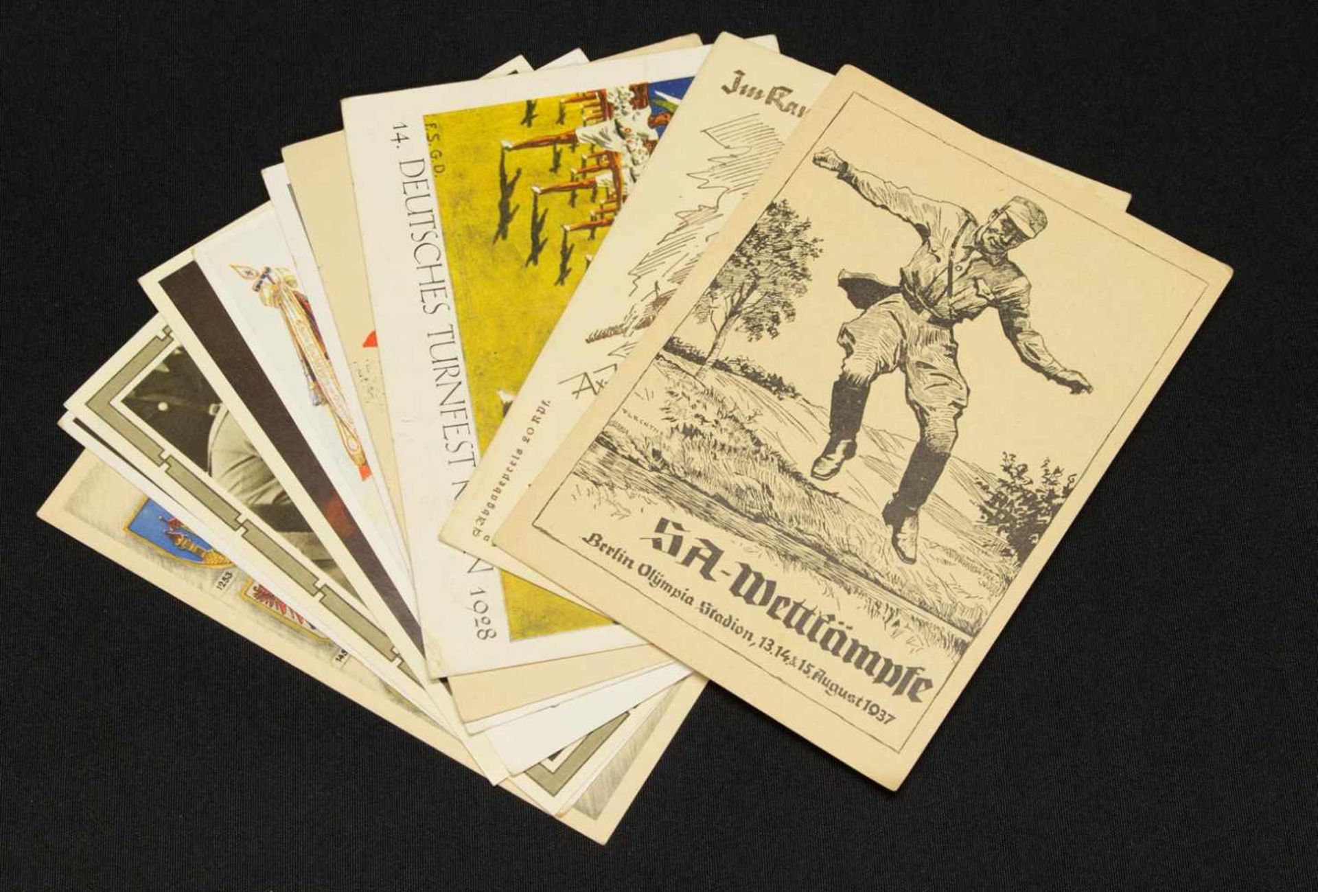 10 PropagandapostkartenIII. Reich, z.T. gelaufen, mit Sonderstempeln