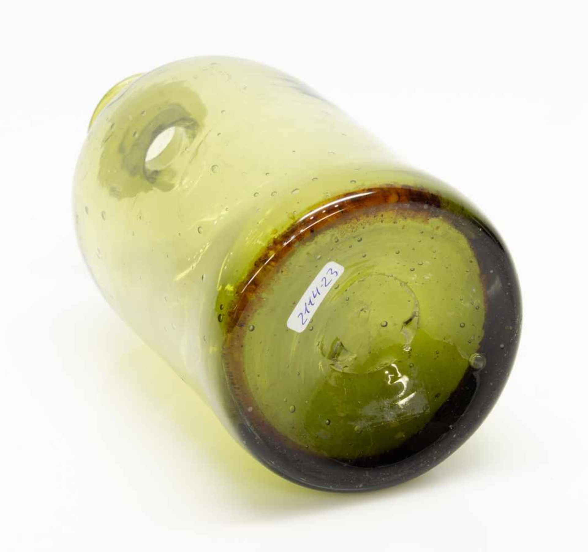 ApothekerflascheMecklenburger Waldglas Ende 19. Jh., grün gefärbtes Glas, eingezogene Schulter, - Bild 2 aus 2