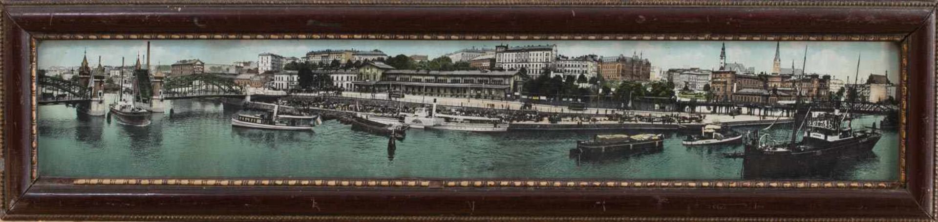 Unbekannter PhotographAnsicht StettinPanoramafoto um 1910, 8,5 x 55 cm, gerahmt