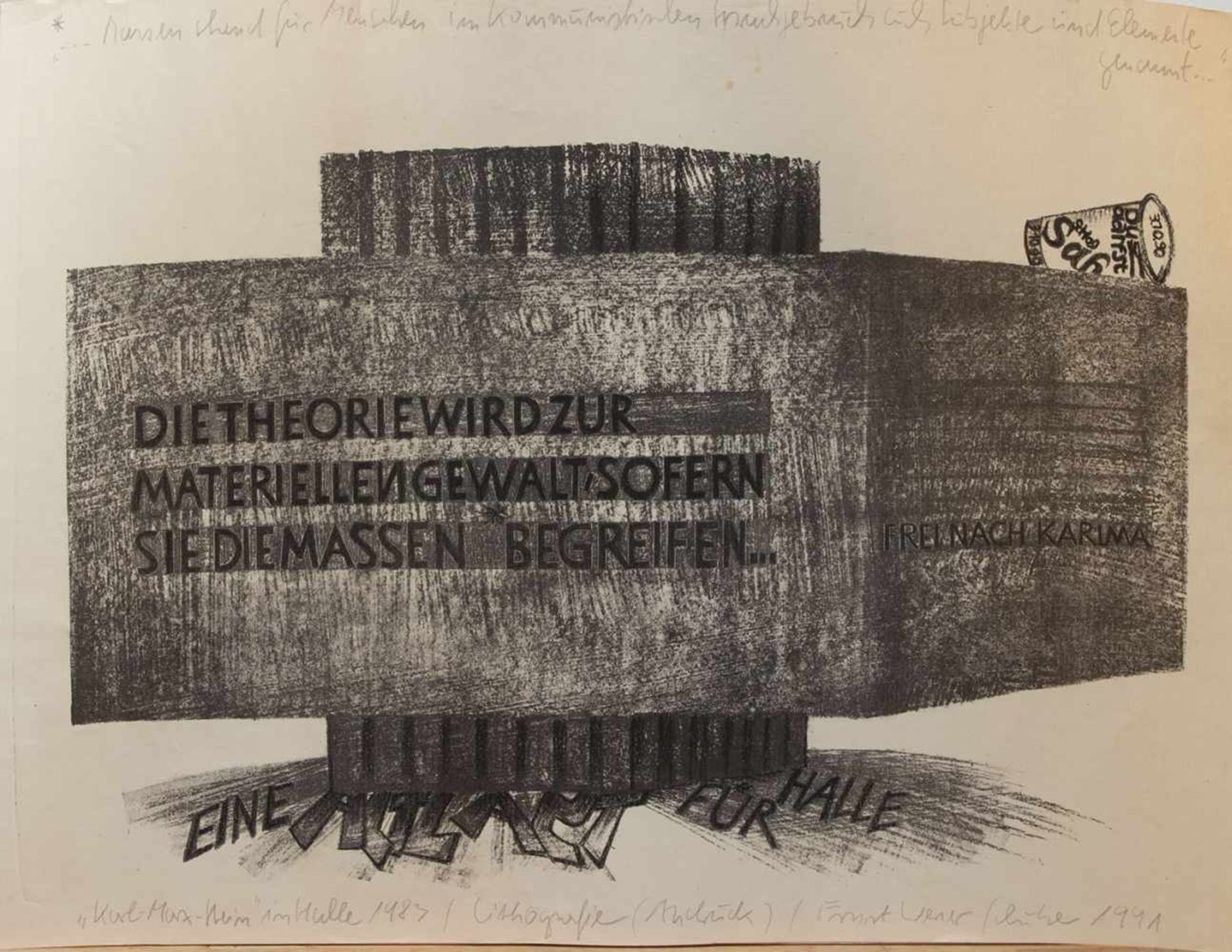 Ernst Werner Schulze(Dessau 1927 - 2005 Halle, deutscher Grafiker, Std. am Institut f. künstlerische