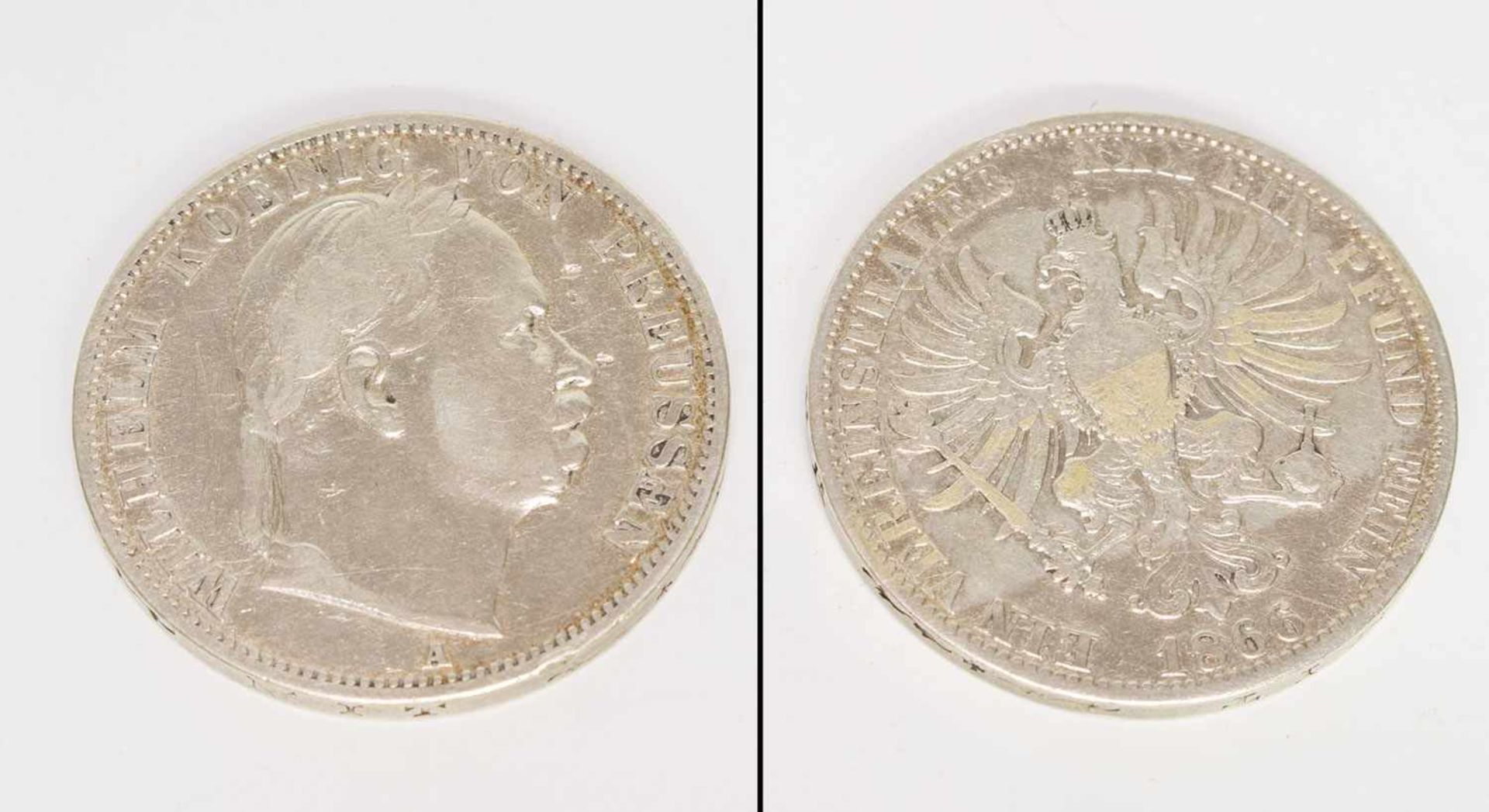 1 VereinstalerPreussen 1866, Wilhelm I., Silber, ss