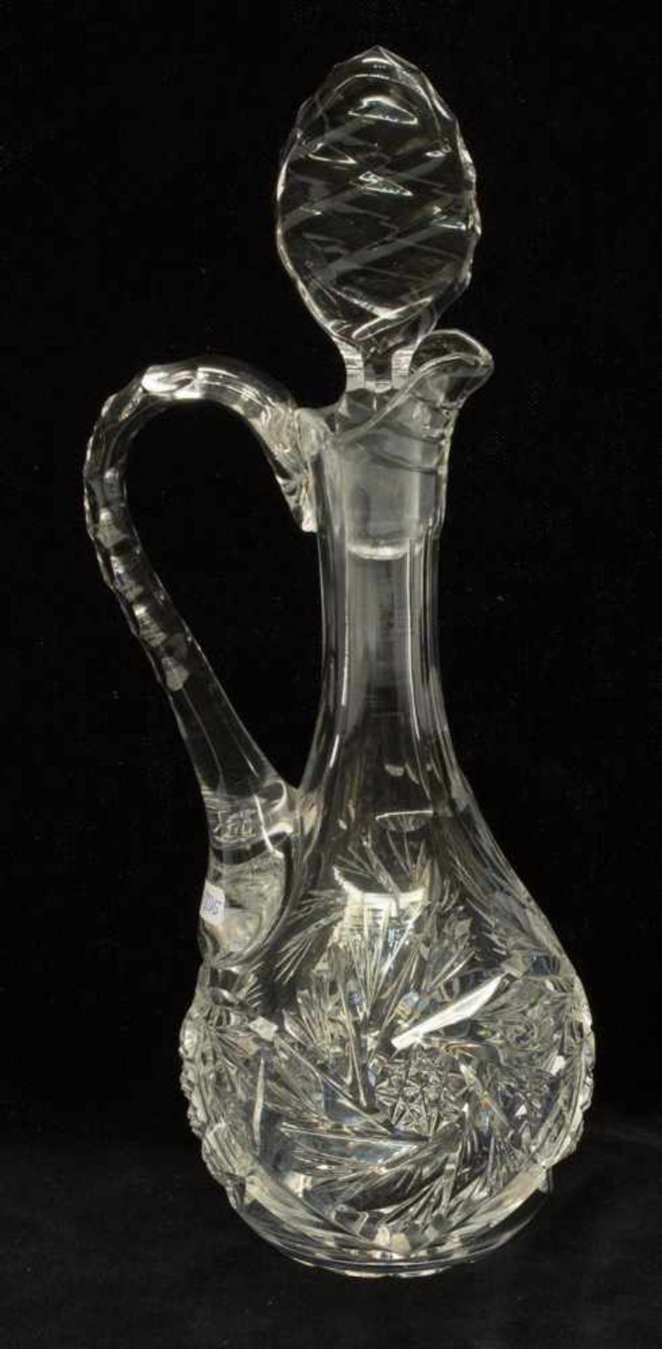 LikörkaraffeKristall mit Handschliff, Original Stopfen, H. 27 cm