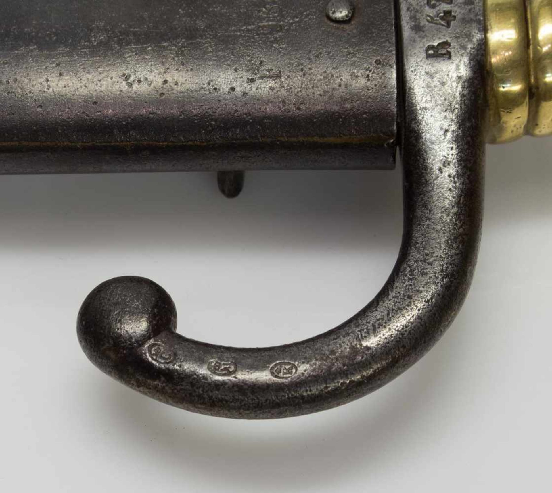 Sabre Baionette Frankreich M 1866, für Chassepot Infanteriegewehr, Yatagan - Klinge, Messinggriff - Bild 3 aus 4