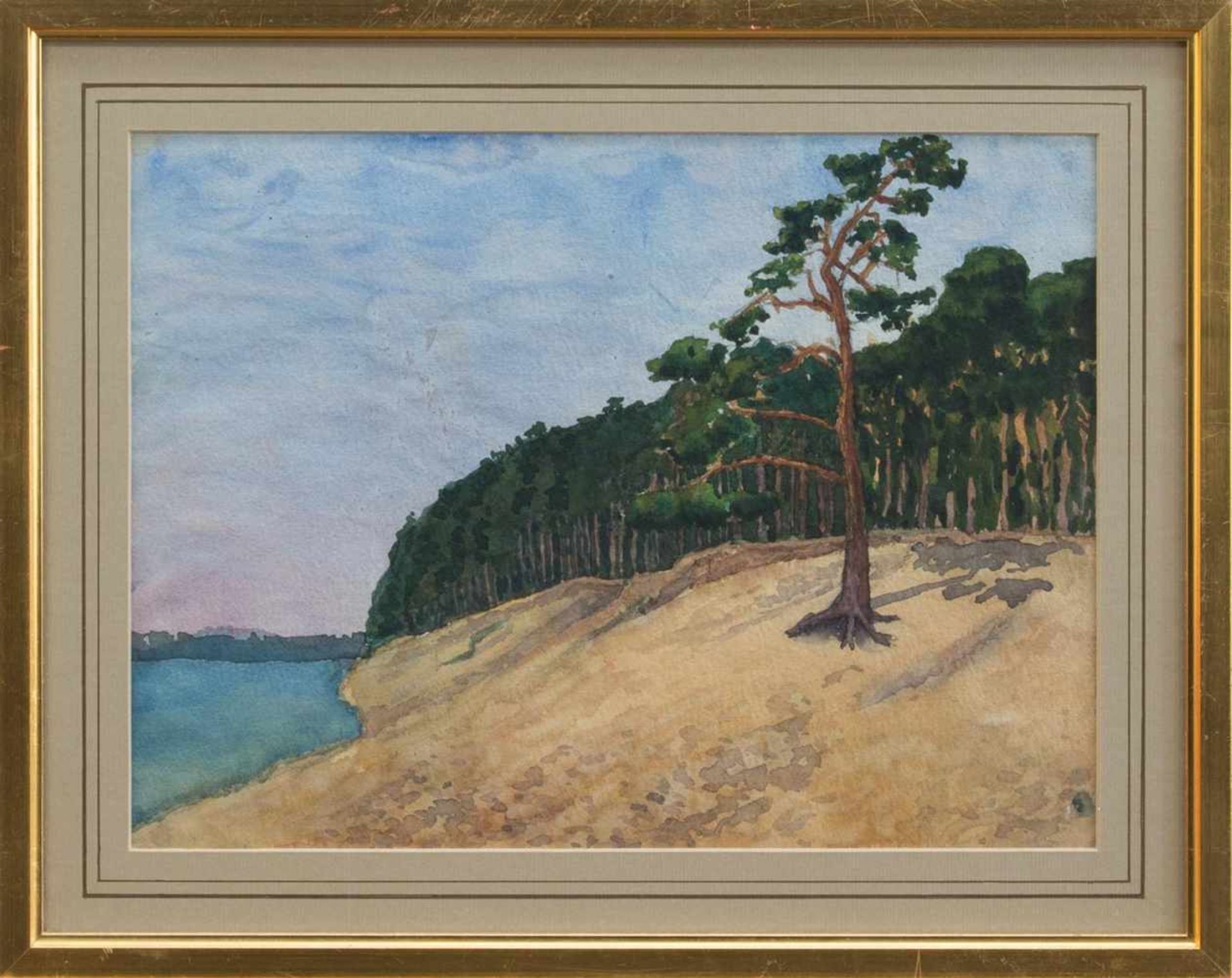 R. Schüssler(deutscher Landschaftsmaler u. Aquarellist)Am Müggelsee (um 1930)Aquarell, 25 x 34 cm,