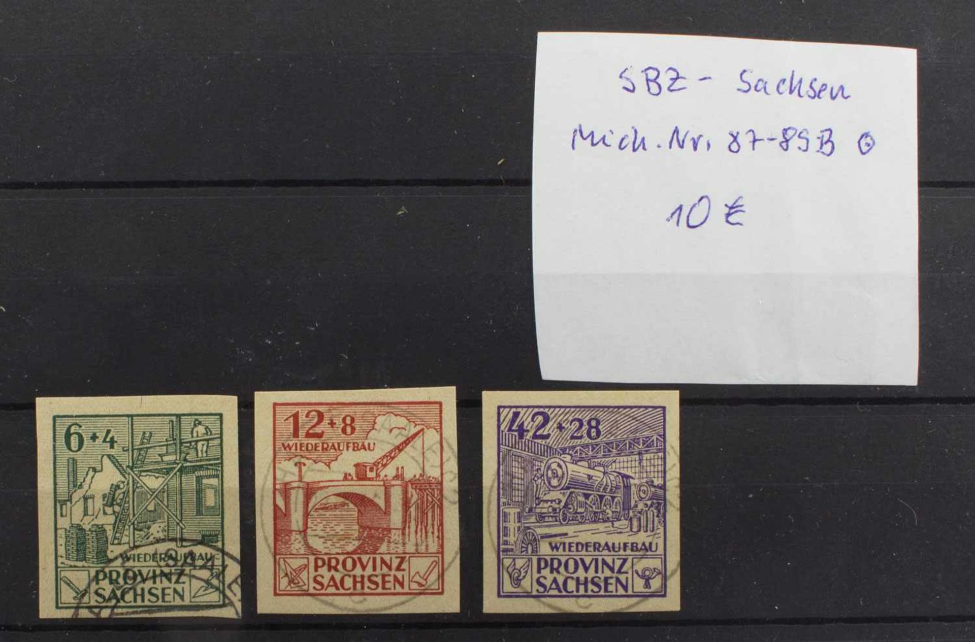 Briefmarken SachsenMichel 87 - 89 B, gestempelt