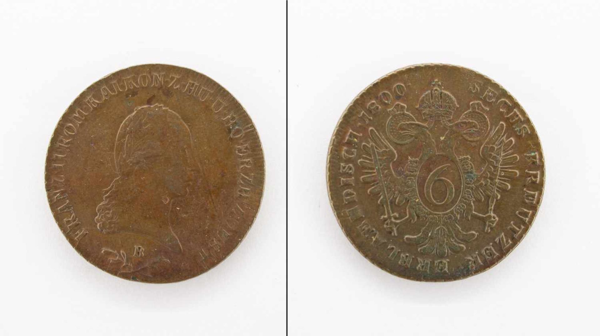 6 KreuzerHabsburg/ Österreich 1800 B., vzgl-stgl.