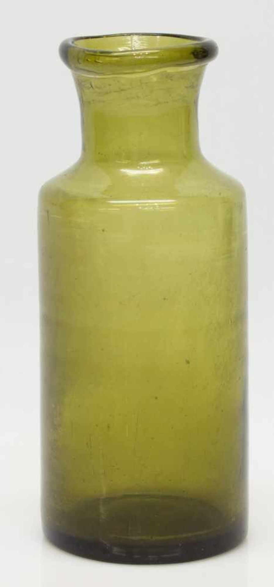 VorratsglasMecklenburger Waldglas um 1900, Grünglas mit umgelegten Binderand, H. 17 cm
