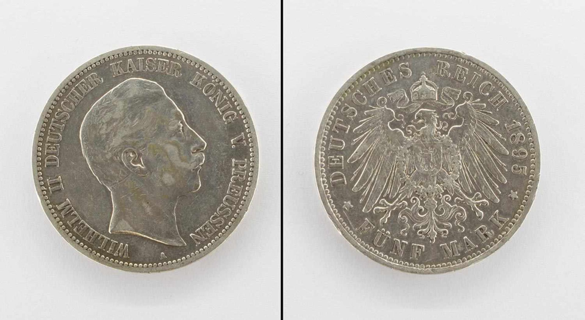 5 MarkPreussen 1895 A, Wilhelm II., Silber