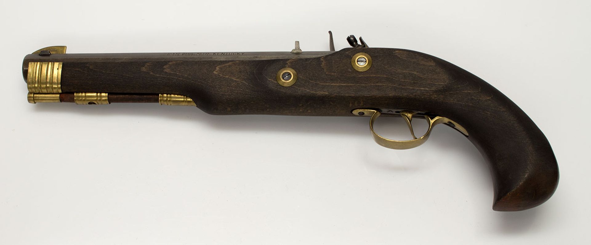 SteinschloßpistoleKentucky Black Powder, beschussfähig, Schäftung wohl später, L. 40 cm - Bild 2 aus 4