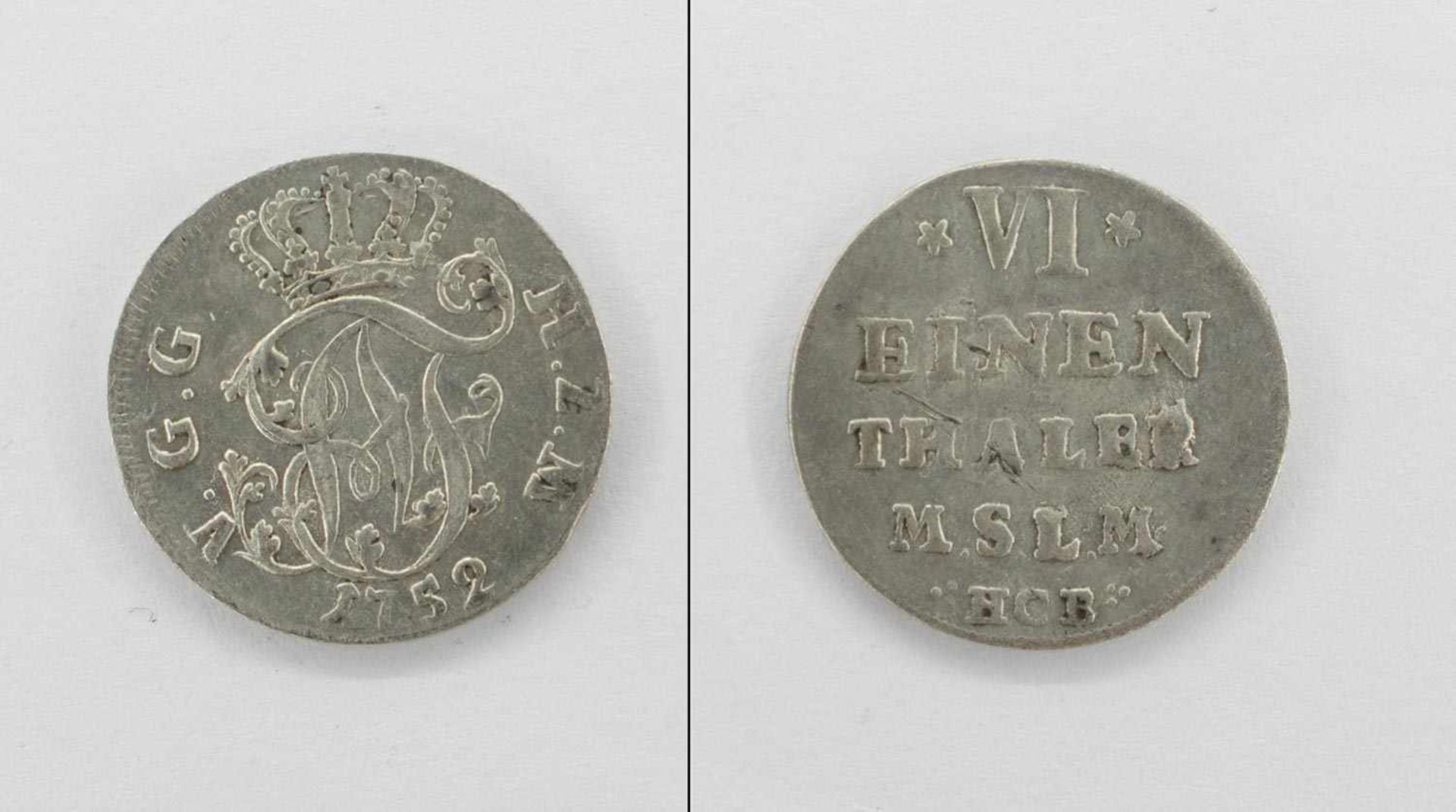 1/6 TalerMecklenburg Strelitz 1762 (Neustrelitz), Adolf Friedrich IV., Silber, ss-vz.