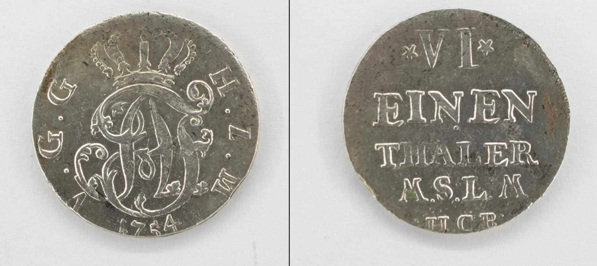 1/6 TalerMecklenburg Strelitz 1754, Adolf Friedrich IV., Silber, vz.