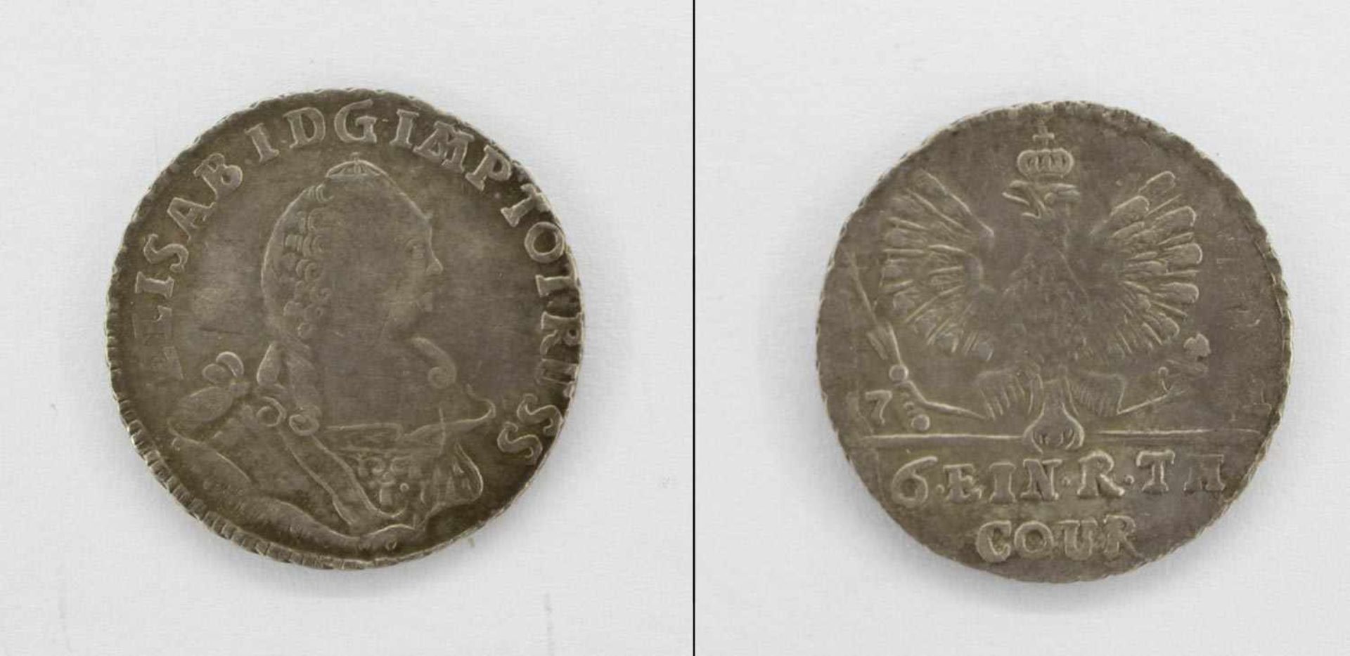 1/6 TalerRussland 1761, Elisabeth I., Silber, ss