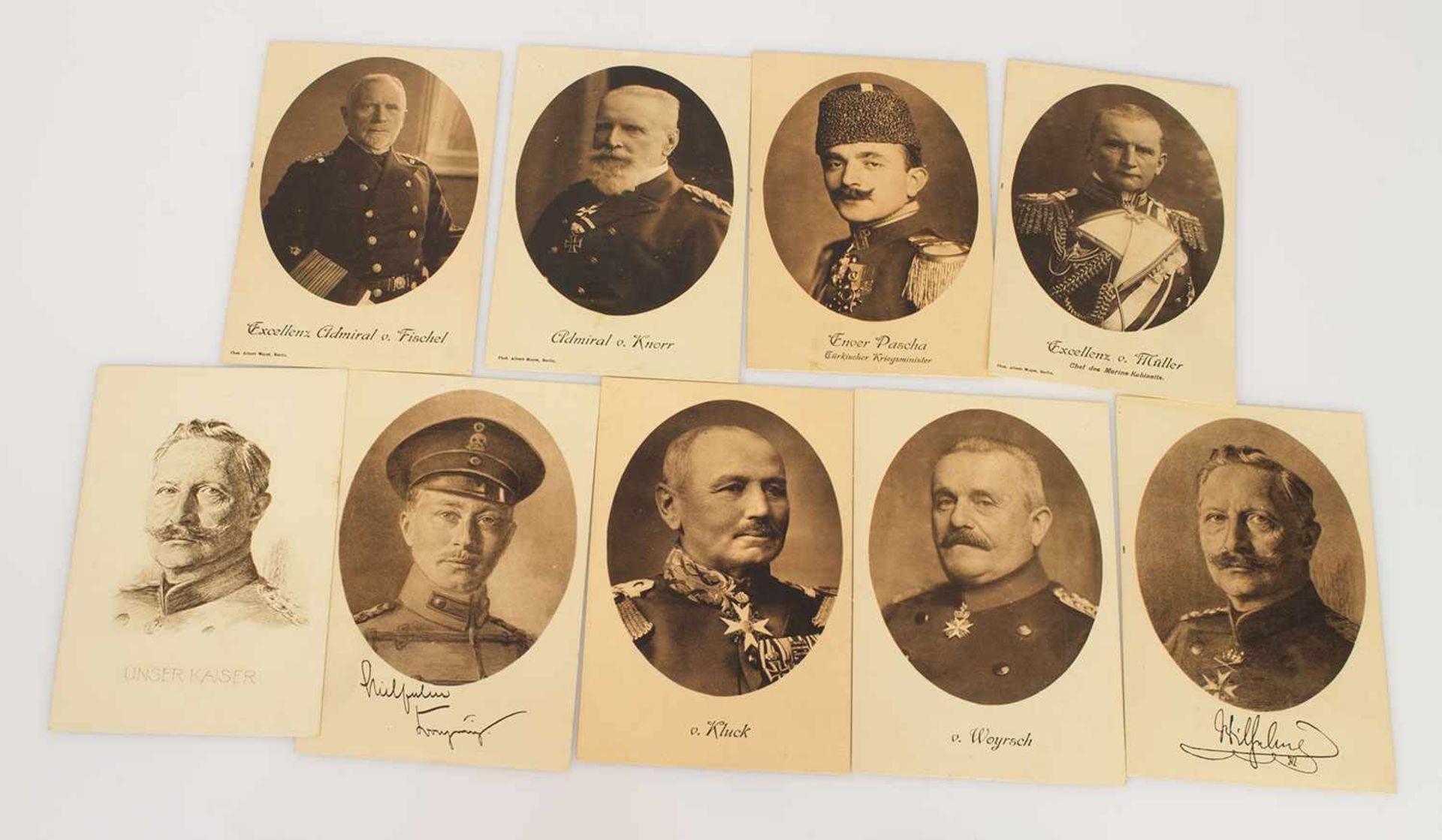 Lot Postkarten9 Postkarten, 1. WK, diverse Generäle und Kriegsminister